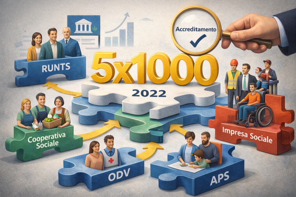 5×1000 anno finanziario 2022: pubblicato l’avviso relativo all’accreditamento