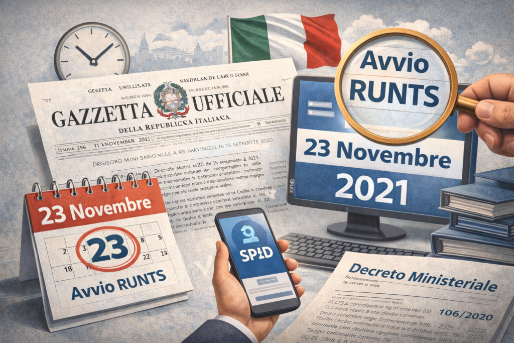 Riforma del Terzo Settore: pubblicato il comunicato di individuazione della data di avvio del RUNTS